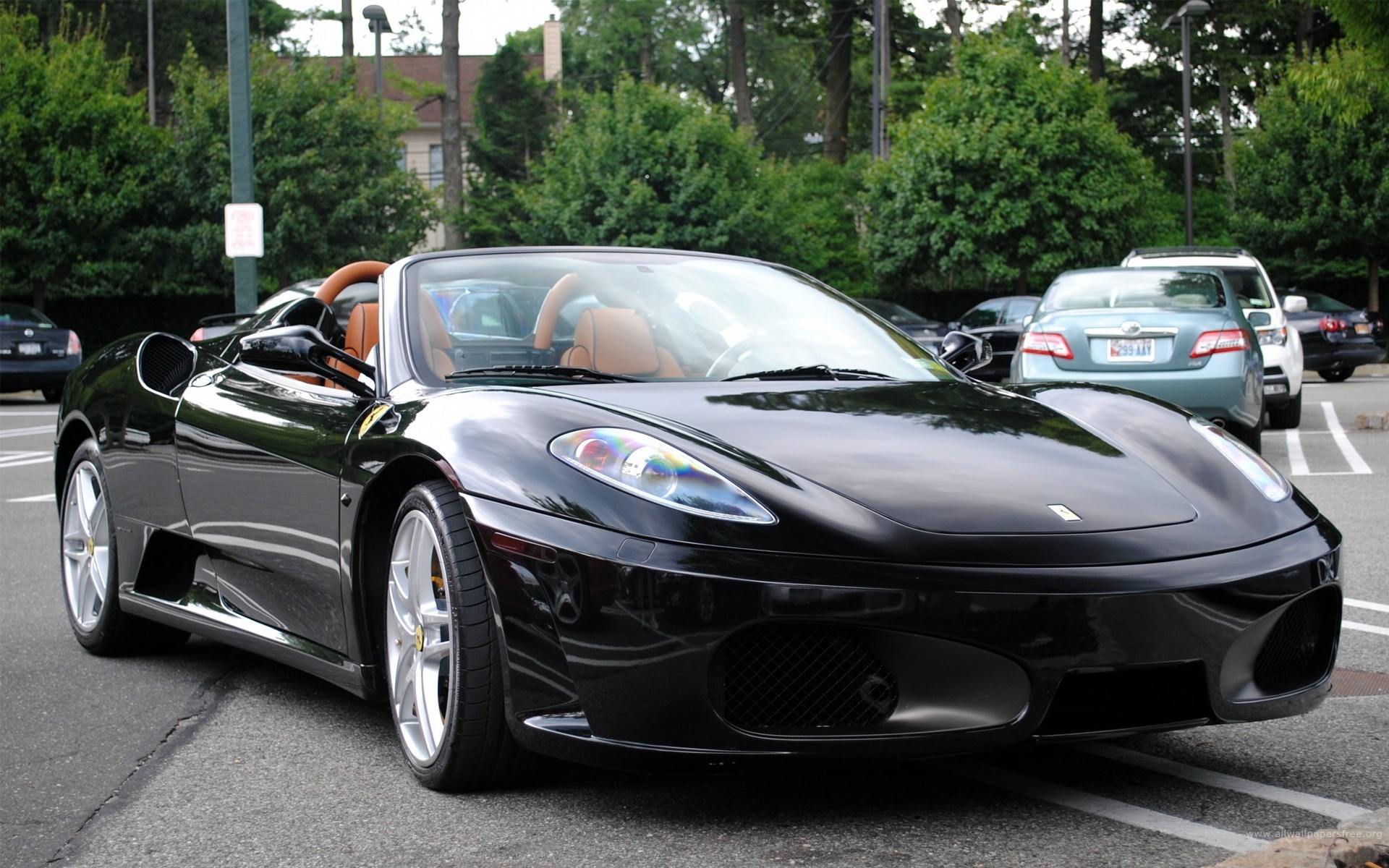 Luxurious black Ferrari.