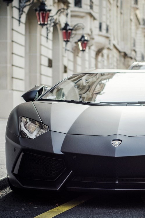 Lamborghini Aventador LP 700-4 in matte black.