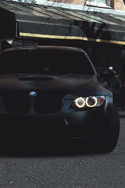 Matte black BMW.