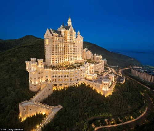 Luxury Collection hotel on the Lotus mountain in Dalian, China.
