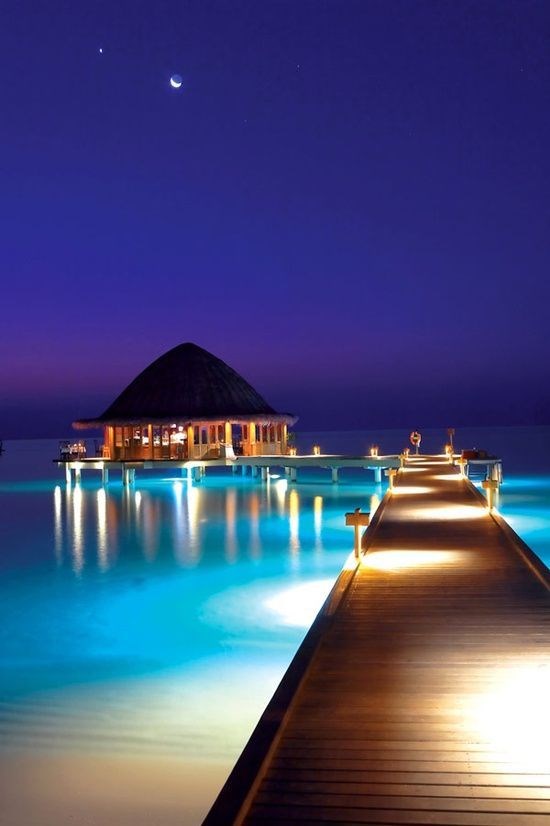 Romantic nights in Maldives.