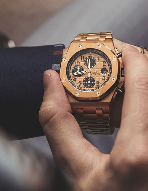 Audemars Piguet Royal Oak Offshore in Pink Gold.