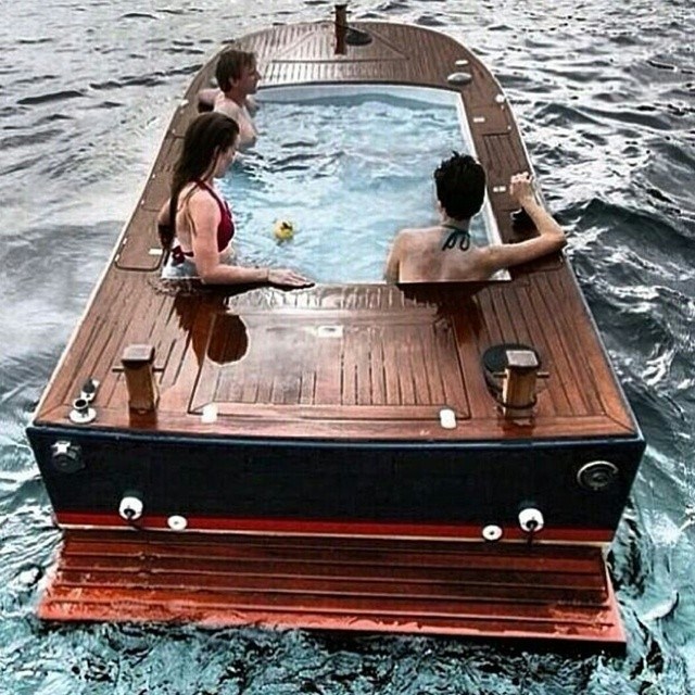 The hot tub boat. 
