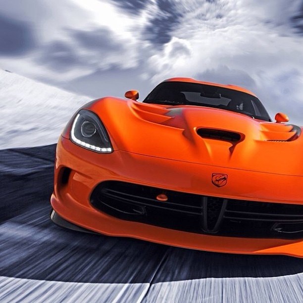 Bright Orange Dodge Viper SRT