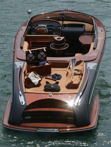 Modern day wood boat.