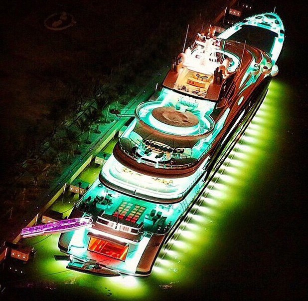 Yacht light show.