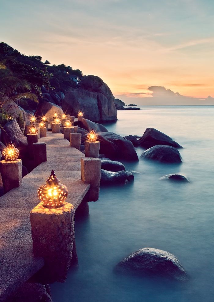 Seaside Lanterns, Koh Tao, Thailand