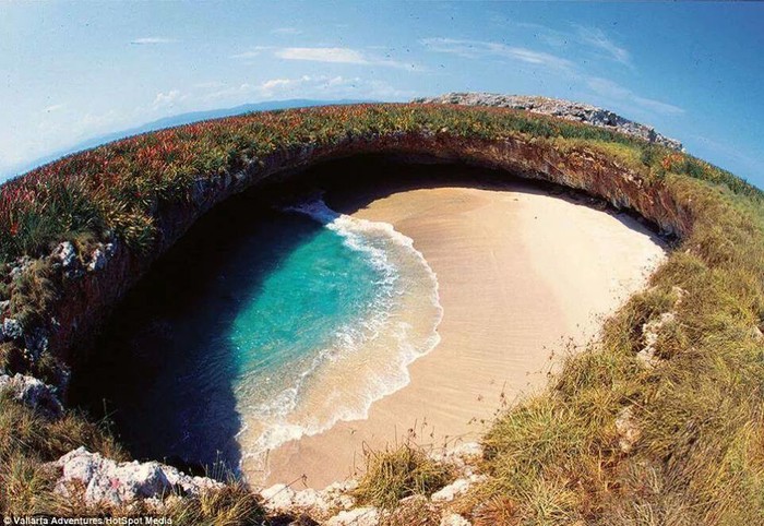 Hidden beach in Mexico.