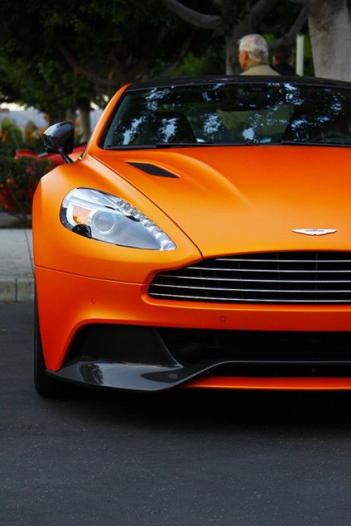 Orange Aston Martin.
