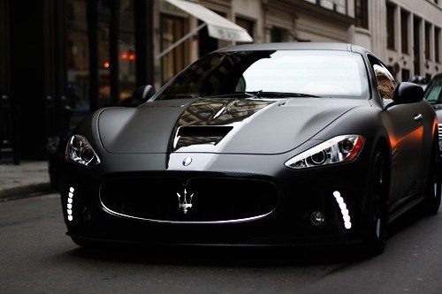 Matte Black Maserati GranTurismo