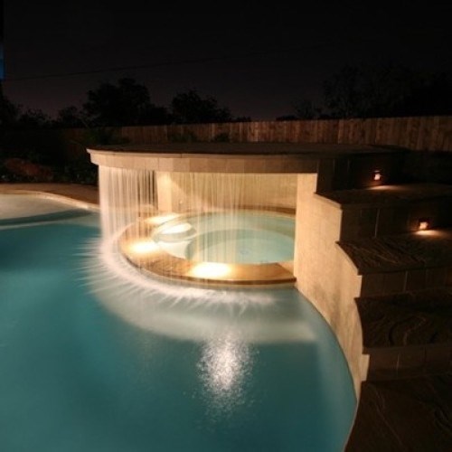 Hot tub waterfall