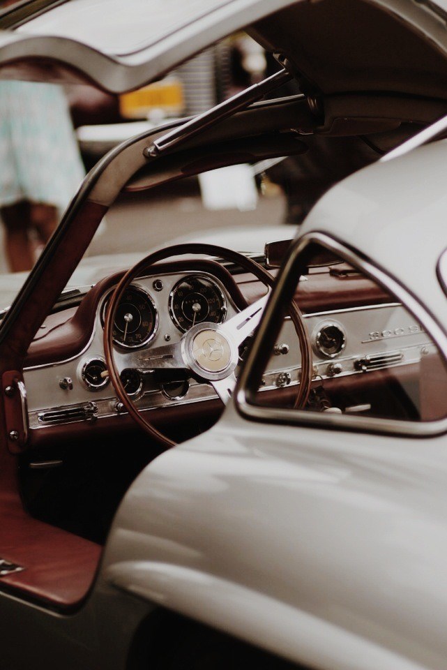Vintage Mercedes-Benz interior.
