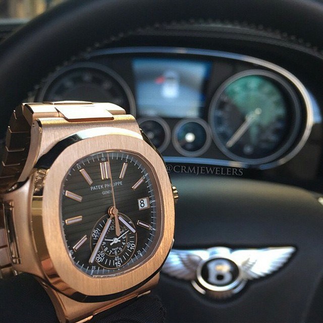Patek Philippe watch and Bentley GTC.