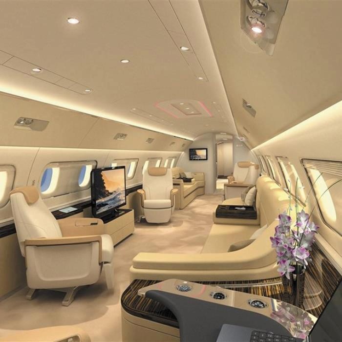 Private jet interior.