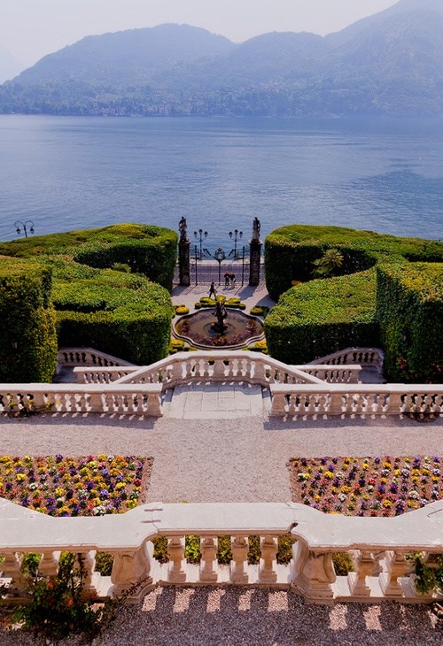 Amazing gardens by the lake Como in Italy