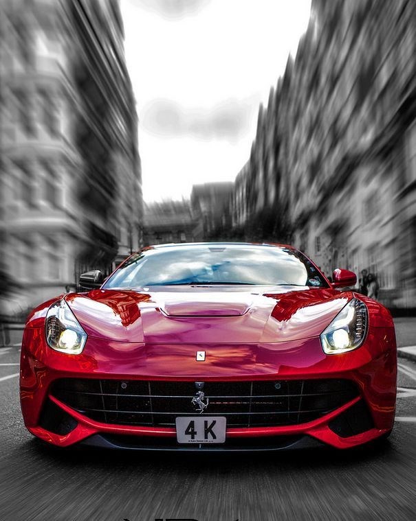 Red Ferrari F12.