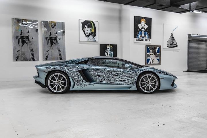 The hand painted Lamborghini Aventador by Jona Cerwinske.