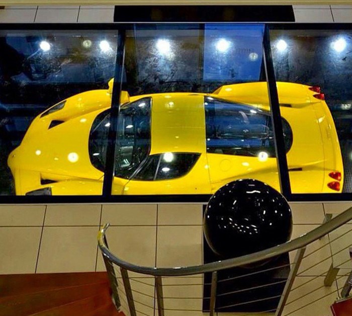 How about a Ferrari below the living room floor? 
