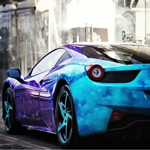 Galaxy wrapped Ferrari 458.