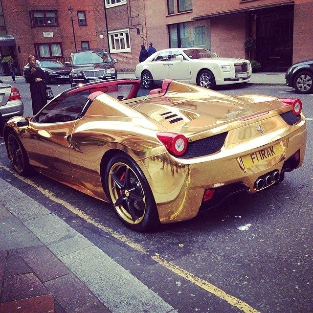 Gold Ferrari.