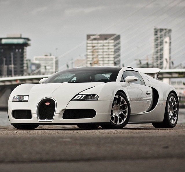 Beautiful white Bugatti.