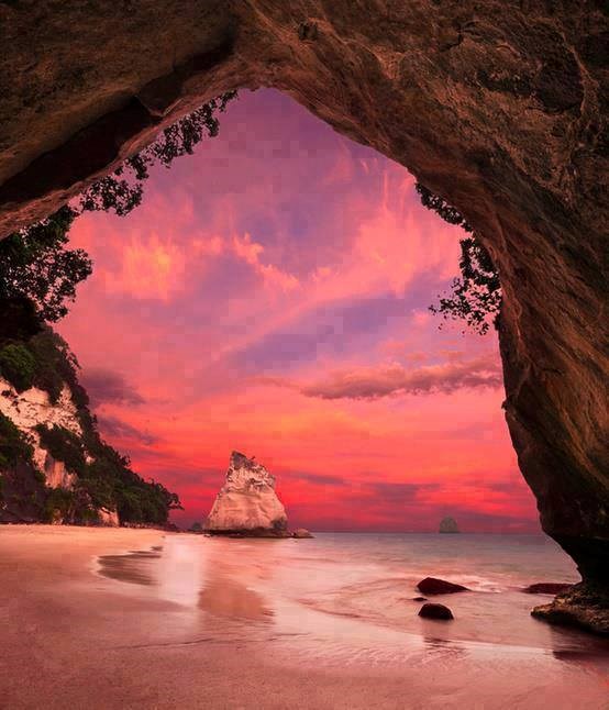 Cathedral Cove in New Zealand.
