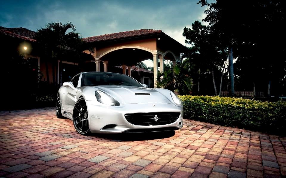 Beautiful silver Ferrari