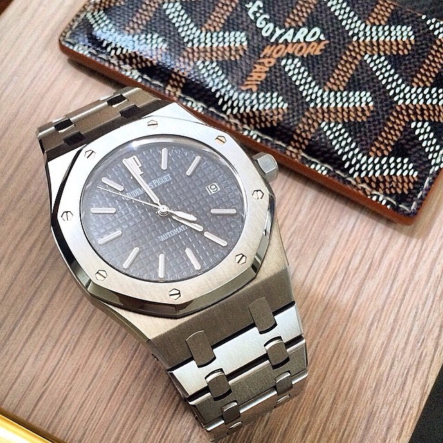Stainless Audemars Piguet and Goyard Card Holder.