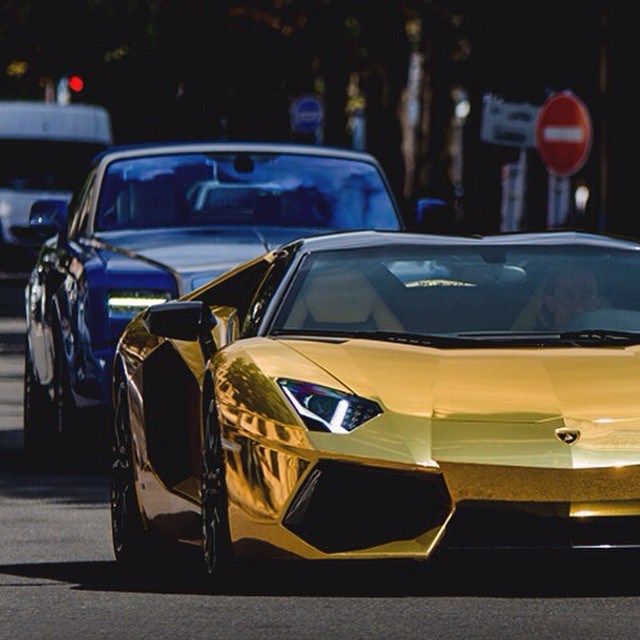 Golden Lamborghini.