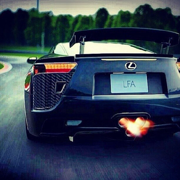 Flaming Lexus LFA