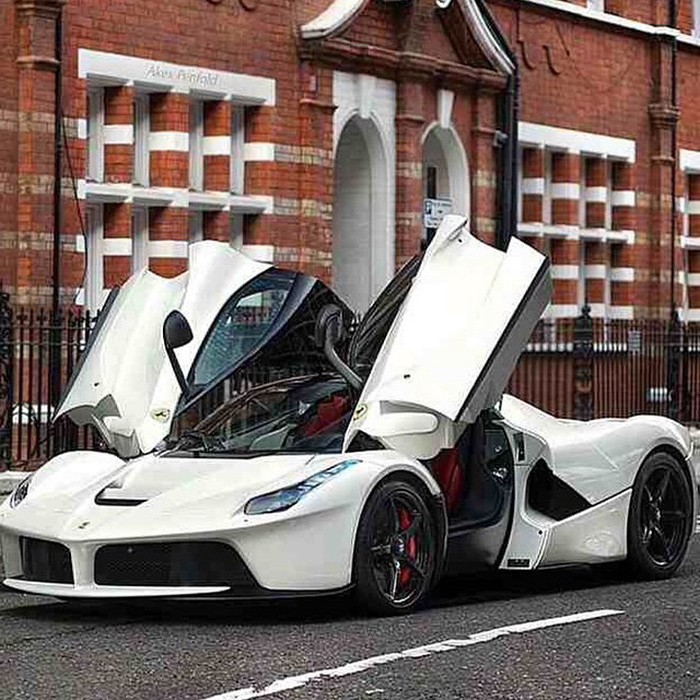 White LaFerrari with red interior.