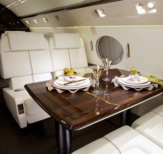Dinner in a private jet.