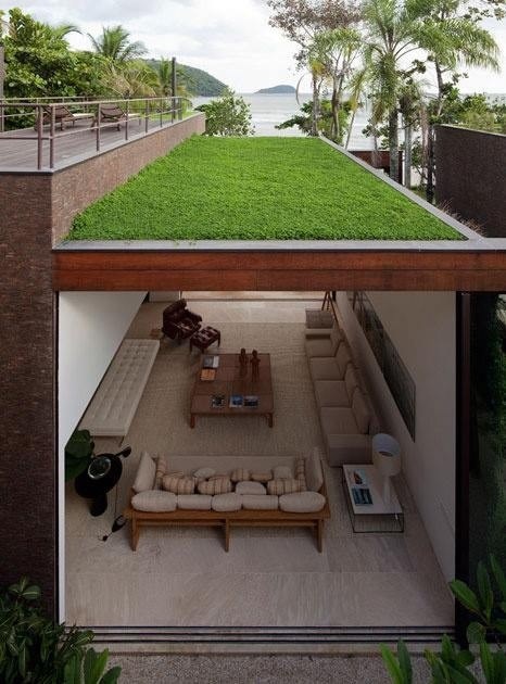 Green roof + living room