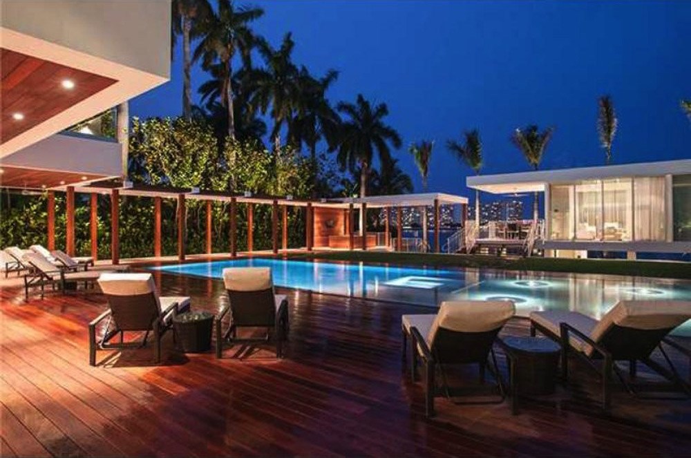 Modern luxury estate in Miami Beach, Florida.