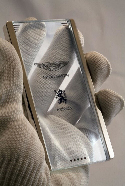Transparent Aston Martin phone.