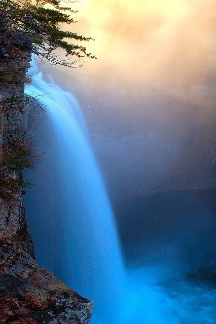 Sunrise at DeSoto Falls in Georgia.