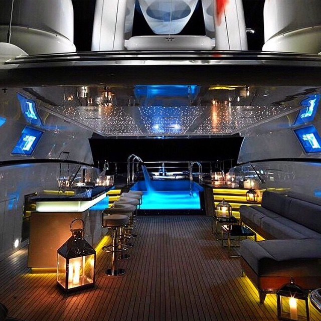 Amazing yacht lounge.