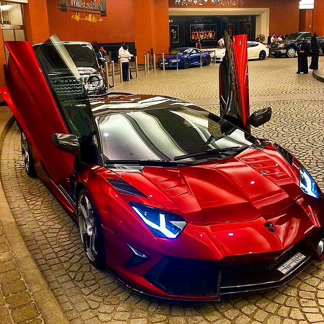 Hot red Lamborghini.