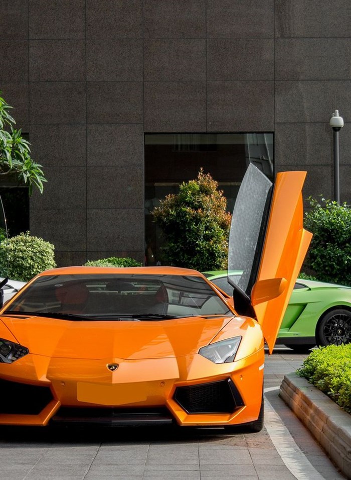 Amazing orange Lamborghini.