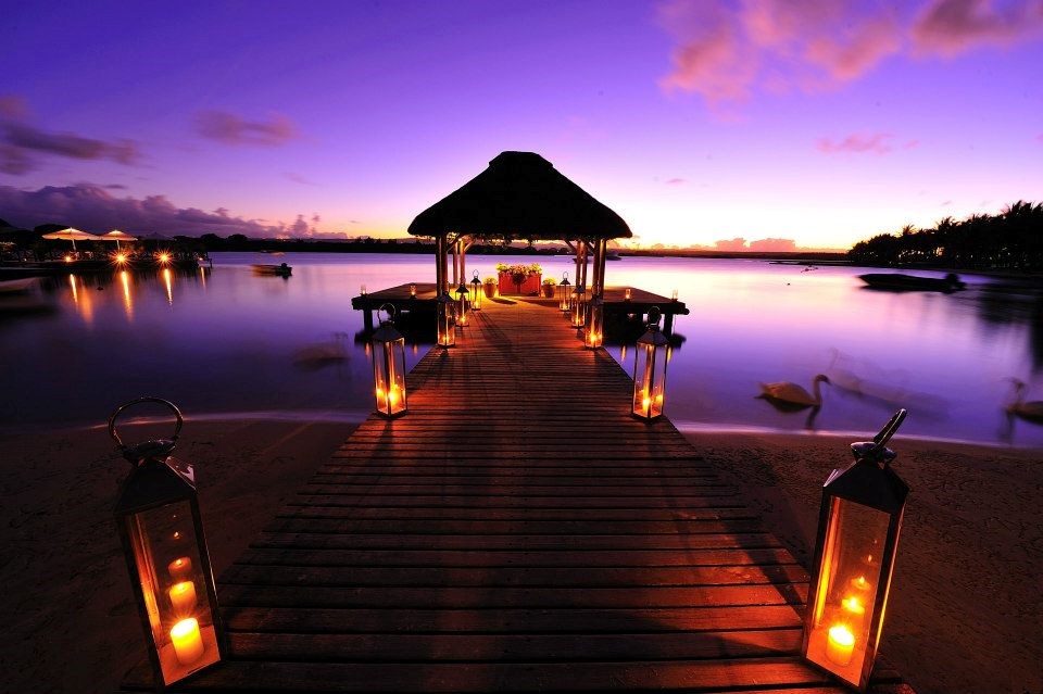 Beautiful sunset in Mauritius