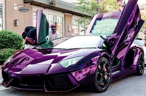 Purple Lamborghini.