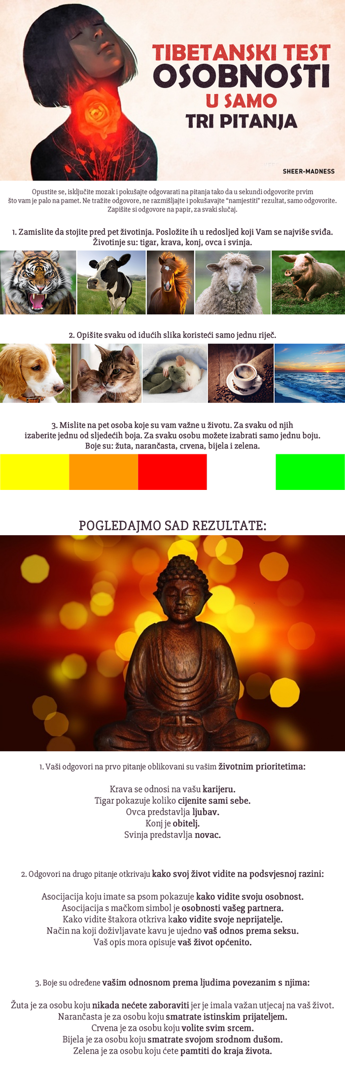 Tibetanski test osobnosti u samo tri pitanja daje zastrašujuće točne rezultate!