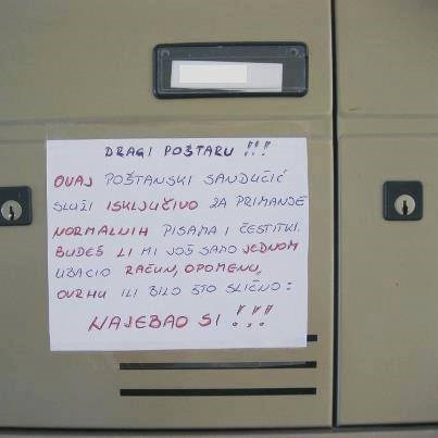 teško je danas biti poštar..