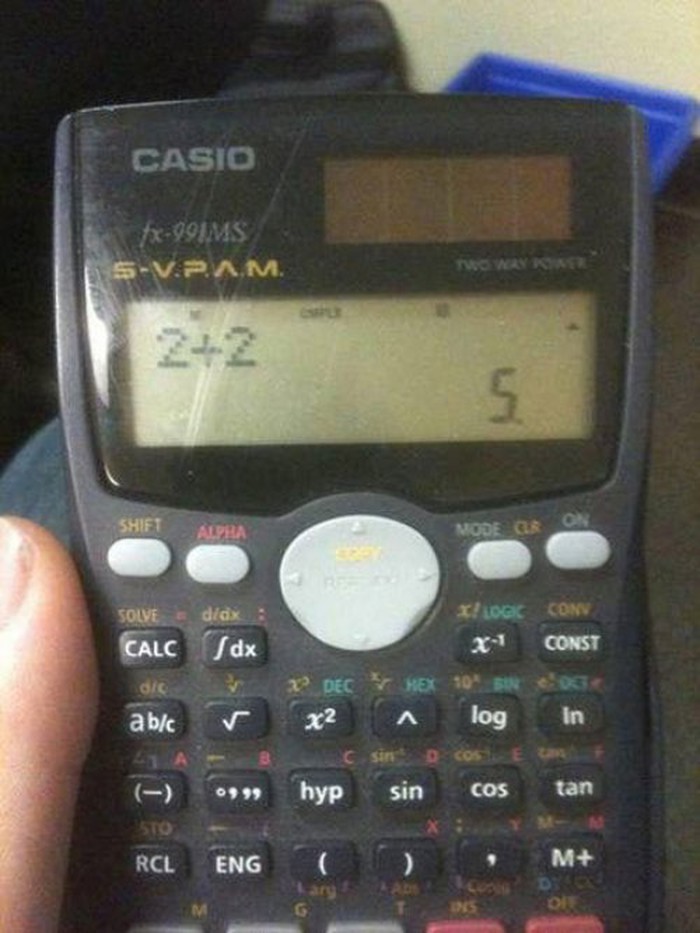 neispravan kalkulator..točno riješenje je 6..