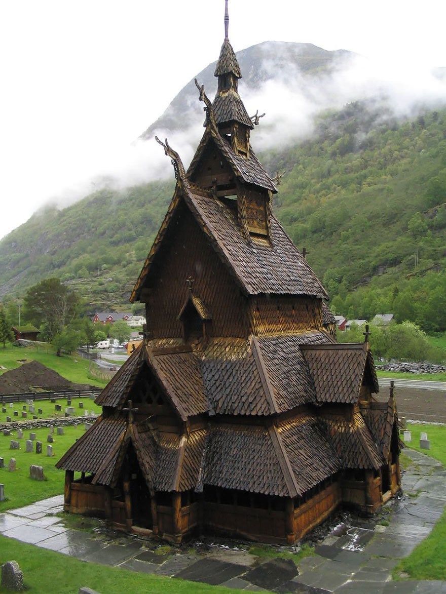 Stave church, mjesto Heddal odnosno mjesto Borgund..Norveška