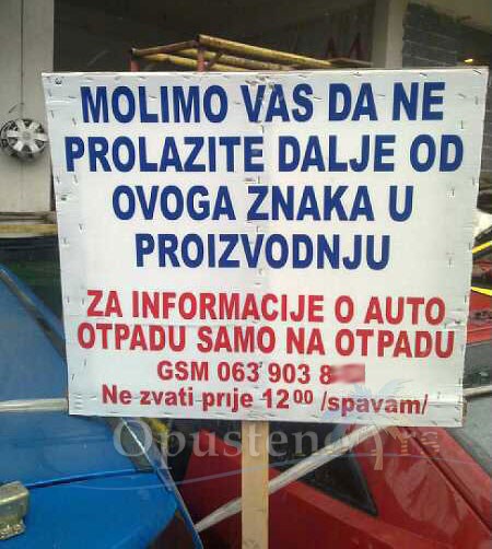 ne zovi zbog spavanja..