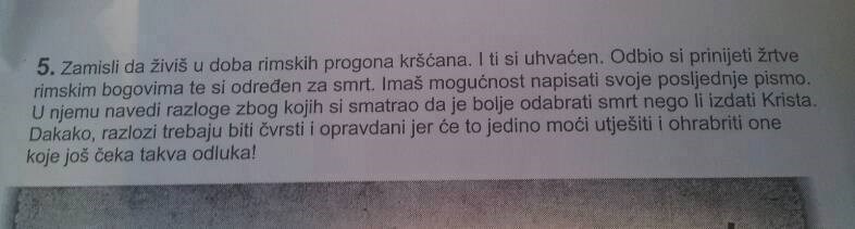 Domaća zadaća iz vjeronauka!
