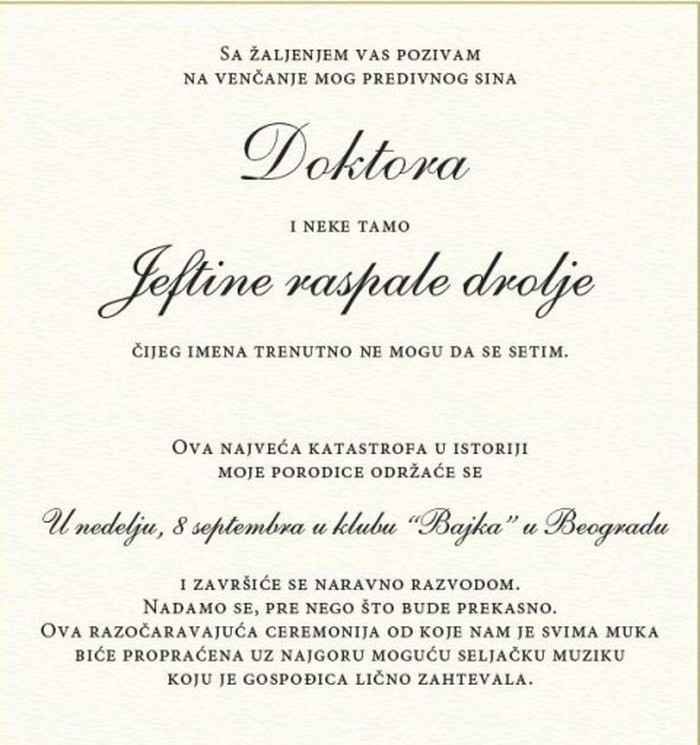 majka oduševljena sinovom odabranicom..