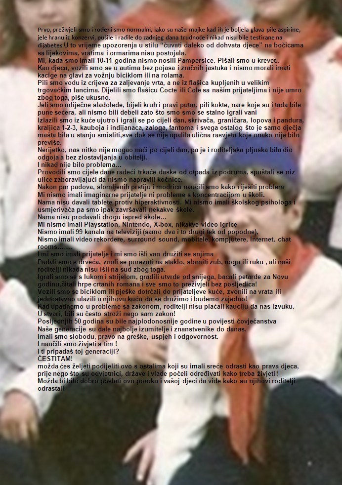 odrastanje 60-tih, 70-tih, 80-tih..