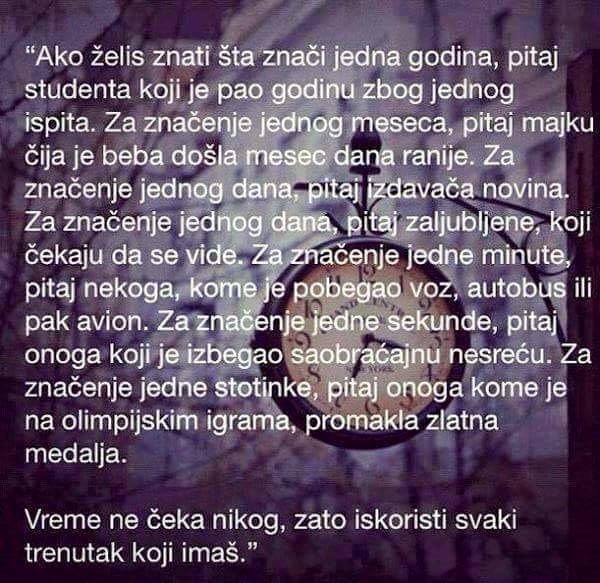 svaki je trenutak dragocjen..